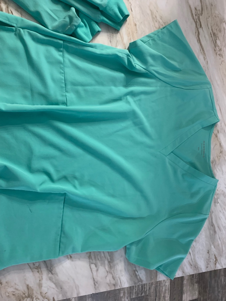 Mandala Teal V-Neck Women's Scrub Top & Jogger Pants 2xl — image 6 of 6